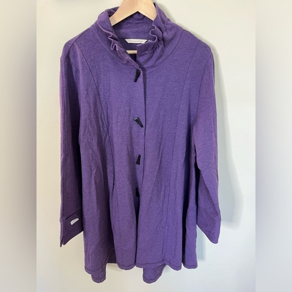 Soft Surroundings Purple La Parisienne Jacket Coat Toggle Button NWOT Size 1X - Picture 1 of 8